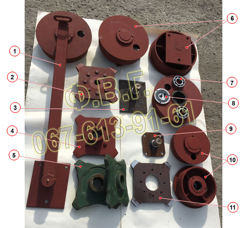 Комплектуючі посиленого транспортера ТСГ-2Б.
