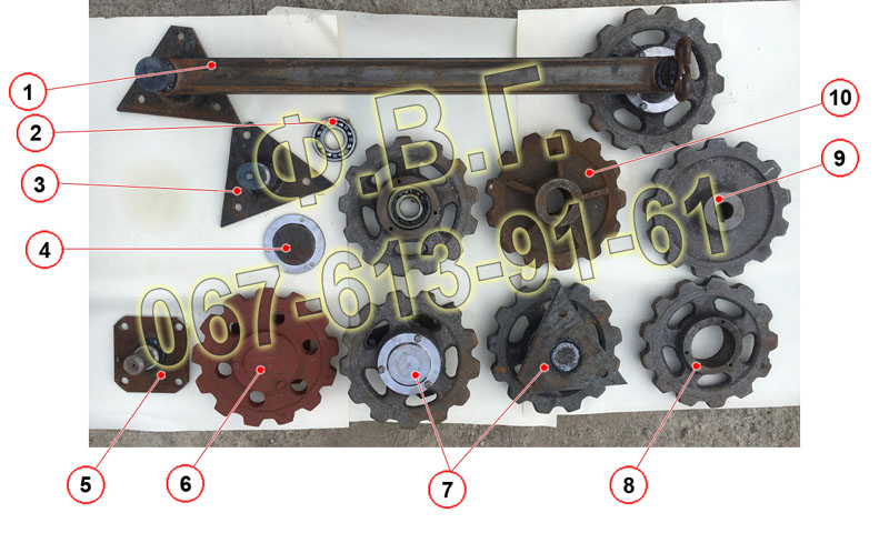 Комплектуючі транспортера ТСГ-3Б.
