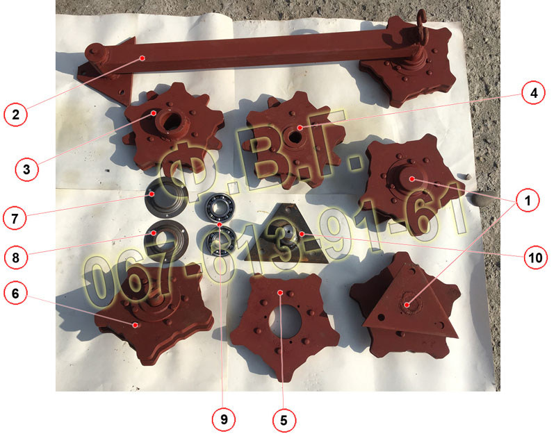 Комплектуючі транспортера ТСГ-160А.
