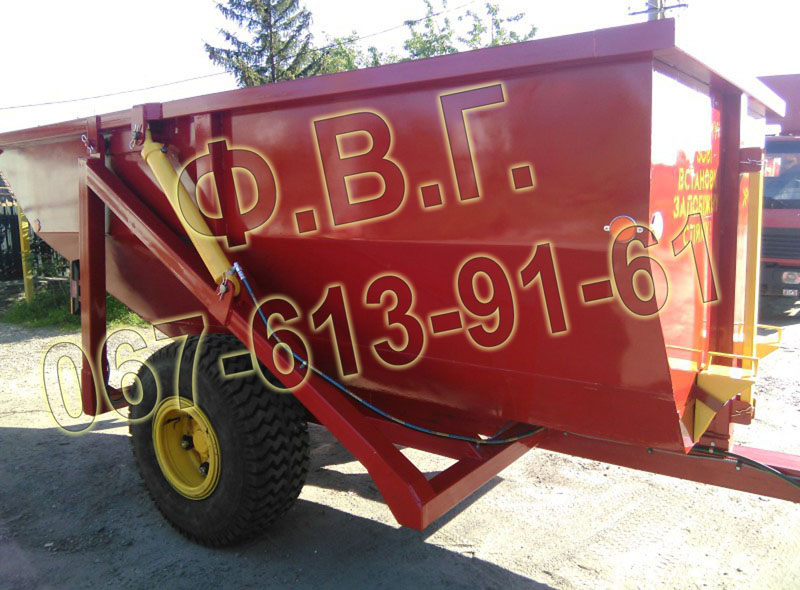 Напівпричіп тракторний одновісний самоскидний НТС-5-посилений.
